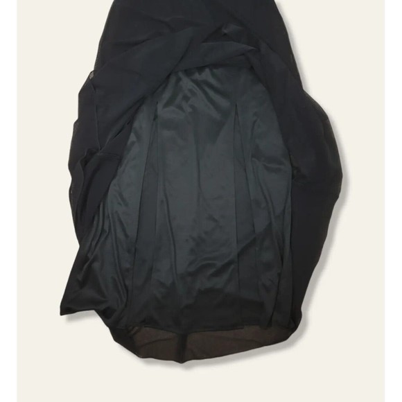 VTG Tadashi Black Maxi Tulle Evening Formal Mesh Overlay skirt 2 Slits Sheer 6 - Picture 10 of 12